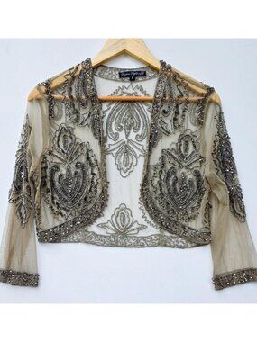 ✨ Y2K Beaded sheer Bolero | Sheer Embellished Shrug romantic vintage